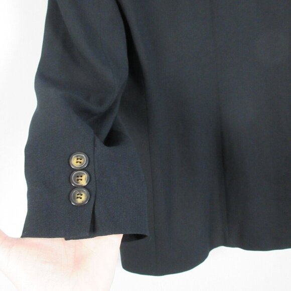 Jones New York Women's Wool Blend Blazer VTG Business Minimalist 16 Black 702 - Picture 7 of 11